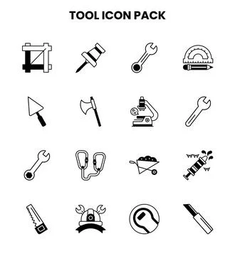 Tool DuoTone Set Icons Pack Stock Illustration