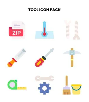 Tool Flat Graphics Icons Pack Stock Illustration