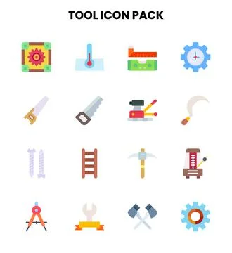 Tool Flat Graphics Icons Pack Stock Illustration