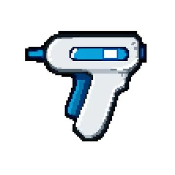 Tool glue gun pixel art vector illustration Stock Illustration
