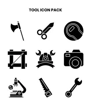 Tool Glyph Graphics Icons Pack Stock Illustration