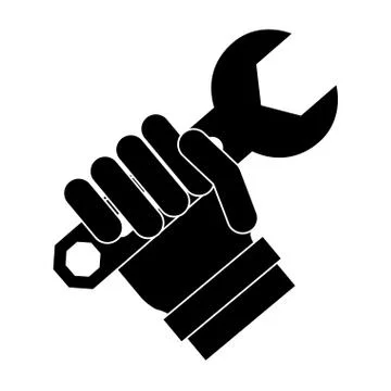 Tool in hand technical service 库存插图