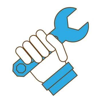 Tool in hand technical service Stock Illustration