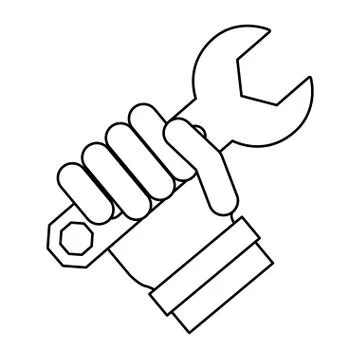 Tool in hand technical service Illustrazione stock