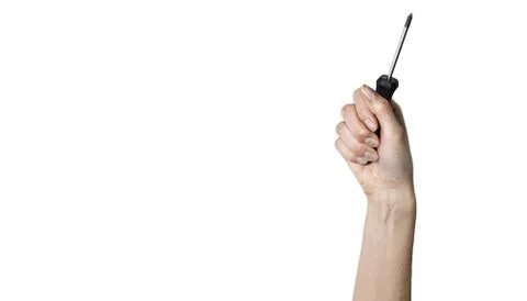 Tool in the hand on white background Stock Photos