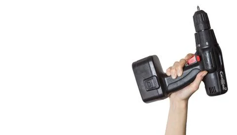 Tool in the hand on white background Stock Photos