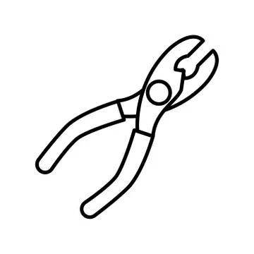 Tool handle pliers line style icon Illustration