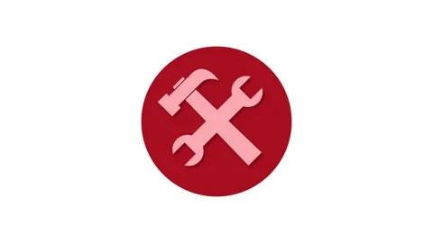 Tool icon red color simple shape circle animation white background Vidéo 279007116