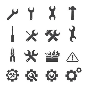 Tool icon set Illustrazione stock