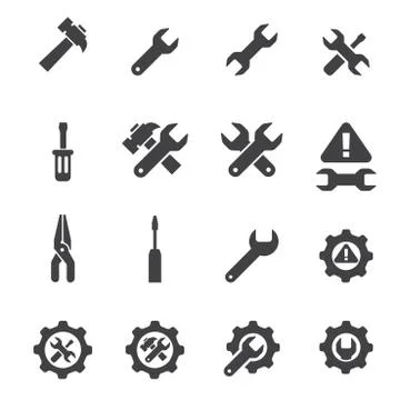 Tool icon set Stock Illustration