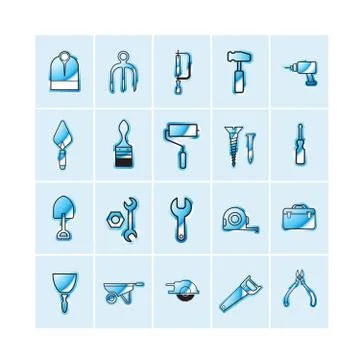Tool icon set Stock Illustration