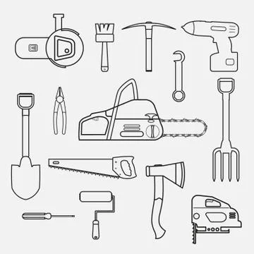 Tool icons set Stock Illustration