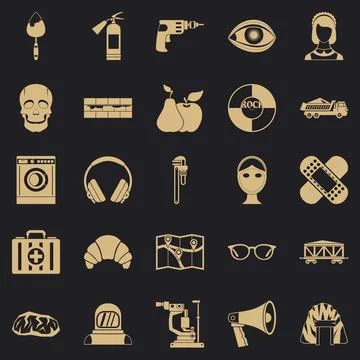 Tool icons set, simple style Stock Illustration
