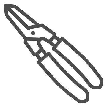 Tool with insulating handles line icon, Safety engineering concept, Pliers tool Illustration
