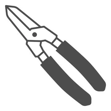 Tool with insulating handles solid icon, Safety engineering concept, Pliers tool Illustration