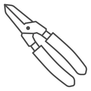 Tool with insulating handles thin line icon, Safety engineering concept, Pliers Illustration