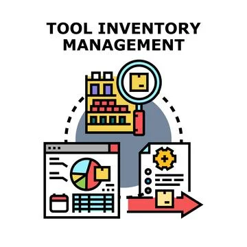 Tool inventory management system managing warehouse supplies Stock Illustration
