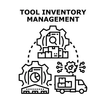Tool inventory management system tracking logistics Stock Illustration