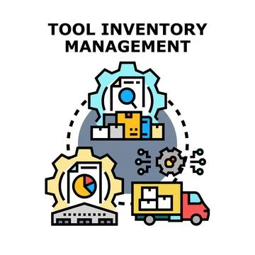 Tool inventory management system tracking logistics Stock Illustration