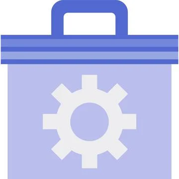 Tool kit box icon vector isolated on white Stock Illustration