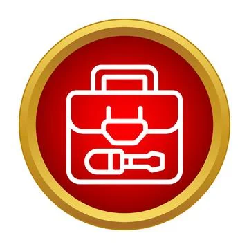 Tool kit carrying case icon for repair services Stock Illustration