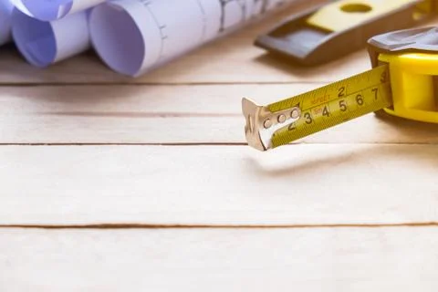 Tool kit construction planning Stock Photos