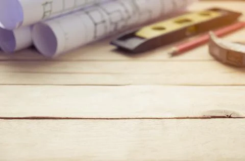 Tool kit construction planning Stock Photos