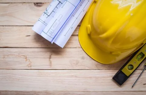 Tool kit construction planning Stock Photos