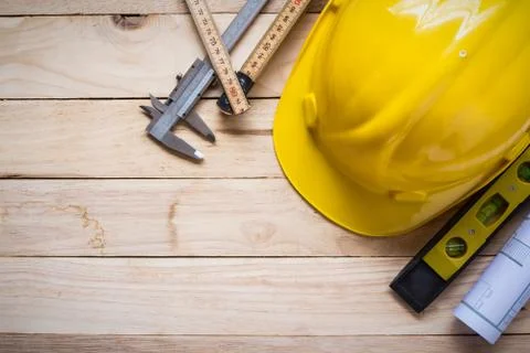 Tool kit construction planning Stock Photos