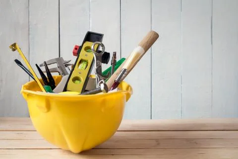 Tool kit construction planning Foto stock