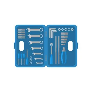 Tool Kit, Construction Toolbox, Instruments of Builder, Handyman, Driver Vector イラスト素材