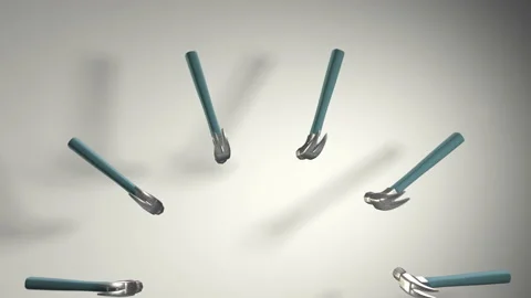 The tool kit includes a hammer. Rotation. Realistic animation. Shop, Maintenance Stock Footage 152930147
