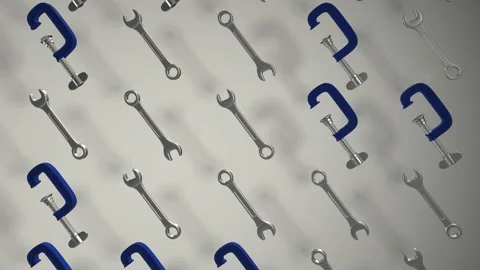 The tool kit includes a wrench, clamp, teski bracket. The pattern. Rotation. Rea Stock Footage 152926287