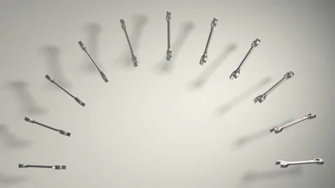 The tool kit includes a wrench, clamp, teski bracket. The pattern. Rotation. Rea Stock Footage 152926927