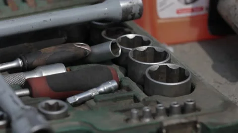 Tool kit for tire service Stock Footage 40764519