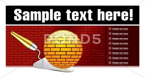 Tool for laying and bricks. template for web and print design Stock Illustration