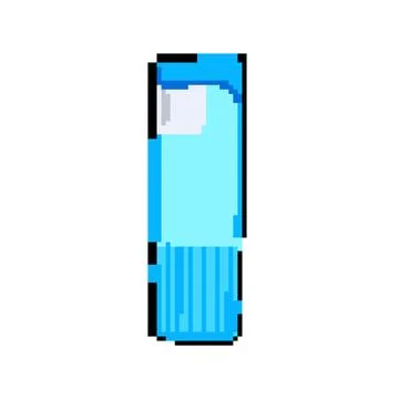 Tool lighter fire pixel art vector illustration Stock Illustration