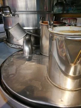 Tool for made coffee and tea in Thailand coffee car delivery Stock Photos