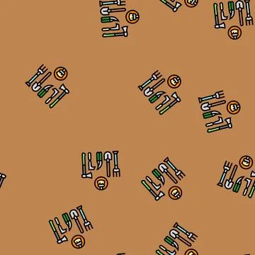 Tool maintenance garden vector seamless pattern Stock Illustration