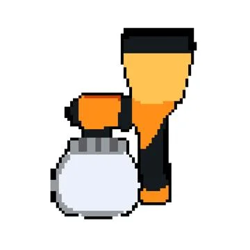Tool paint sprayer pixel art vector illustration Ilustração Stock