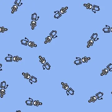 Tool pen character vector seamless pattern Stock Illustration