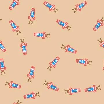 Tool pen character vector seamless pattern Stock Illustration