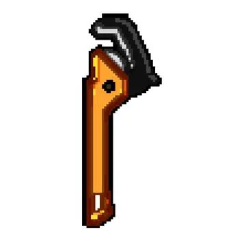 Tool pipe wrench pixel art vector illustration Stock Illustration