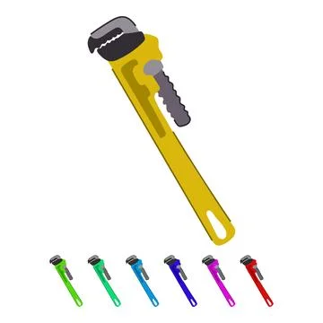 Tool pipe wrench vector cartoon graphic Stock Illustration