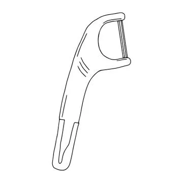 Tool plastic handle for cleaning interdental spaces. Dental product personal  Stock Illustration