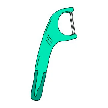 Tool plastic handle for cleaning interdental spaces. Dental product personal Stock Illustration