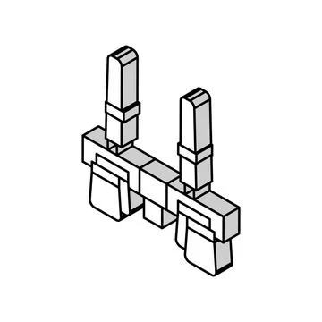 Tool pouch belt carpenter isometric icon vector illustration Stock Illustration