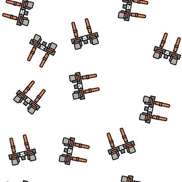 Tool pouch belt carpenter vector seamless pattern Stock Illustration