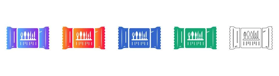 Tool Pouch Icon Set Vector Illustration Stock Illustration