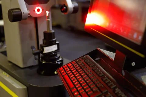Tool presetting and measuring machine Stock Photos